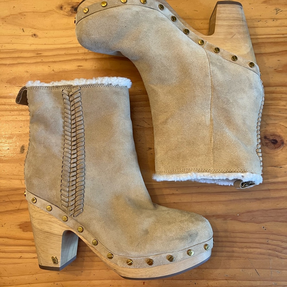 Veronica Beard Tan Suede Ankle Boots - Picture 2 of 11